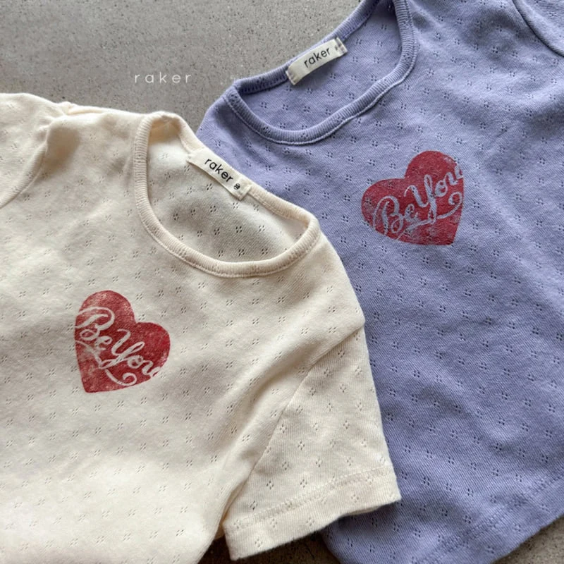 Raker - Korean Children Fashion - #minifashionista - Eyelet Heart Tee - 2