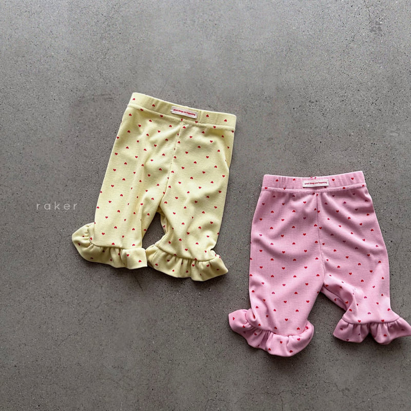 Raker - Korean Children Fashion - #prettylittlegirls - Heart Frill Leggings