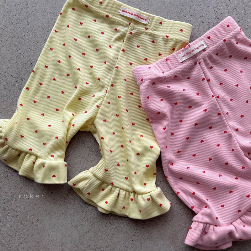 Raker - Korean Children Fashion - #toddlerclothing - Heart Frill Leggings - 3