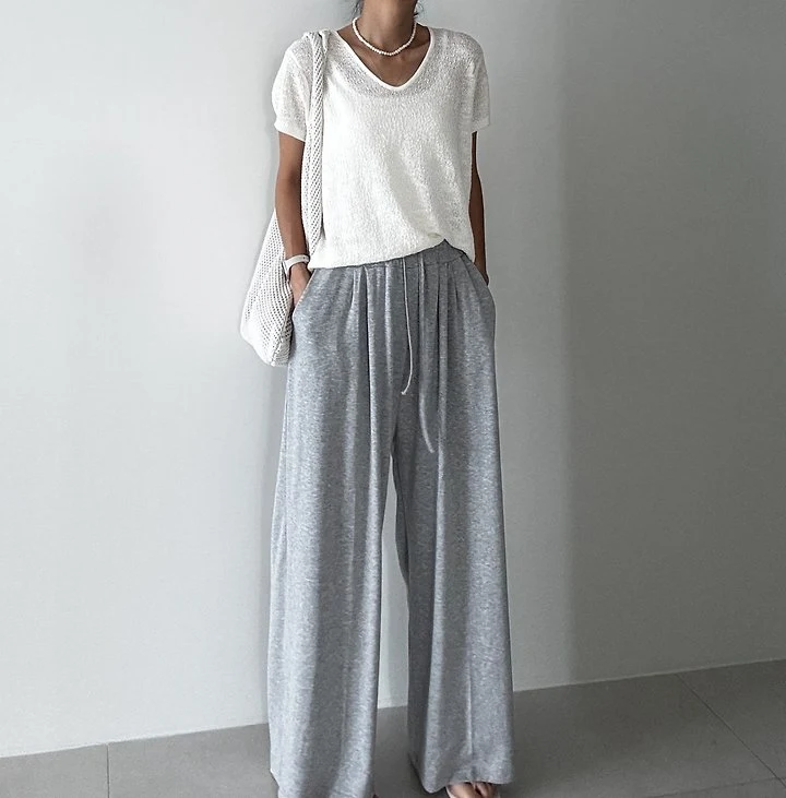 Ripple - Korean Women Fashion - #momslook - Flowy Wide-Leg Pants - 7