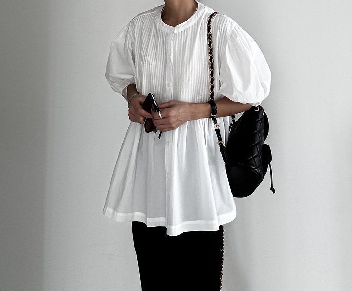 Ripple - Korean Women Fashion - #momslook - Meari Pintuck Blouse