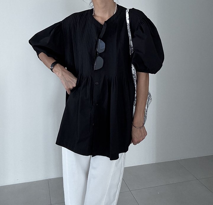 Ripple - Korean Women Fashion - #momslook - Meari Pintuck Blouse - 10
