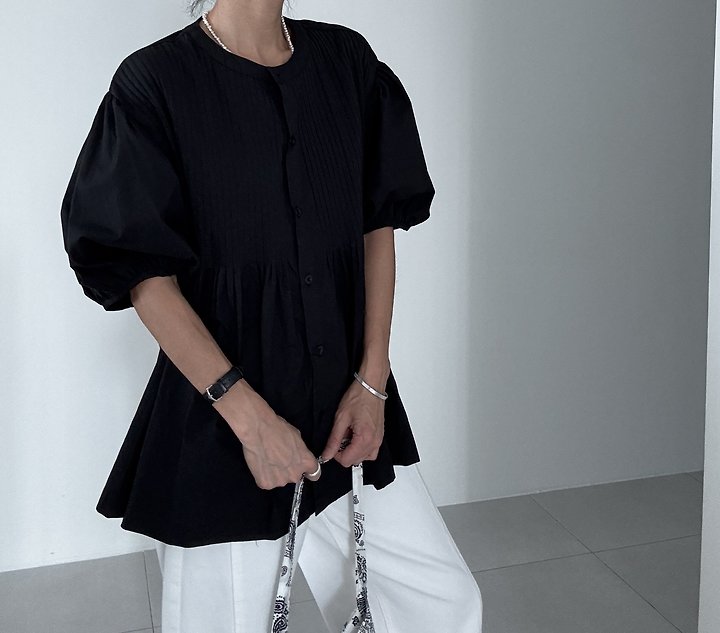 Ripple - Korean Women Fashion - #momslook - Meari Pintuck Blouse - 11