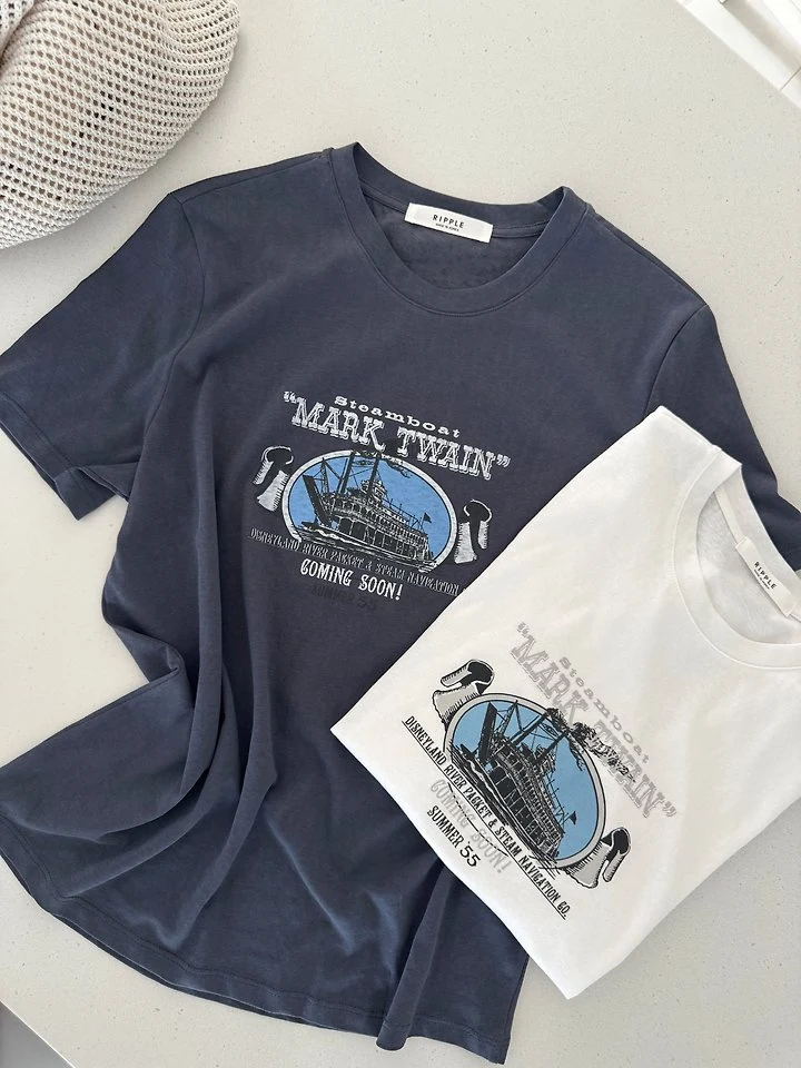 Ripple - Korean Women Fashion - #momslook - Retro Tee - 7