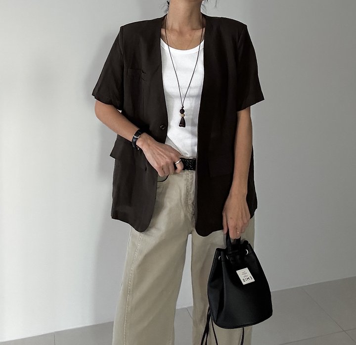 Ripple - Korean Women Fashion - #momslook - Bijou Linen Jacket - 3