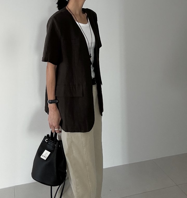Ripple - Korean Women Fashion - #momslook - Bijou Linen Jacket - 5