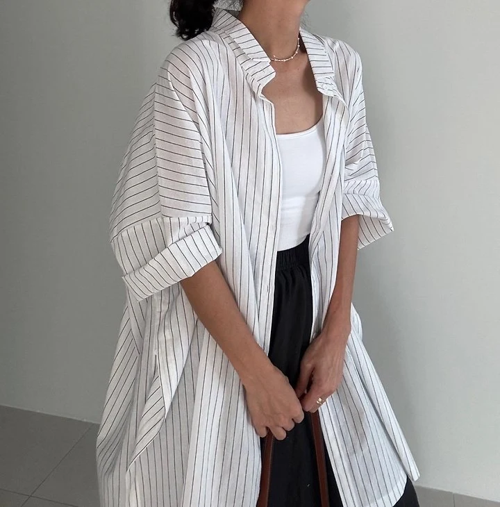 Ripple - Korean Women Fashion - #momslook - Bay Linen Shirt