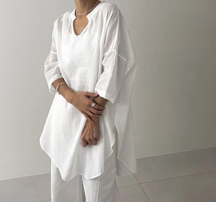 Ripple - Korean Women Fashion - #momslook - Mandarin Collar Shirt - 3