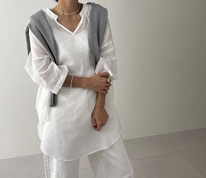 Ripple - Korean Women Fashion - #momslook - Mandarin Collar Shirt - 5