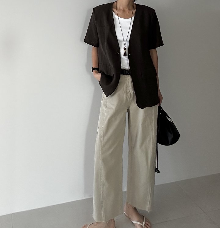 Ripple - Korean Women Fashion - #pursuepretty - Bijou Linen Jacket - 9