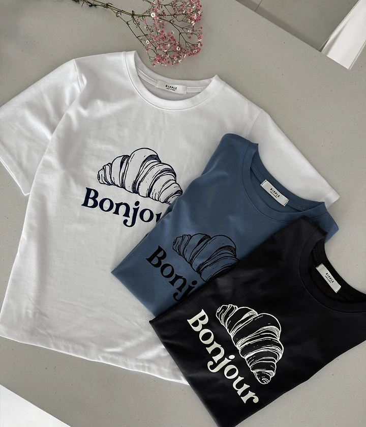 Ripple - Korean Women Fashion - #pursuepretty - Croissant Tee