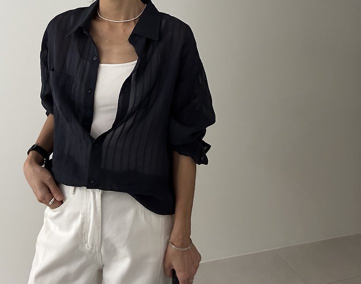 Ripple - Korean Women Fashion - #romanticstyle - Mush Button-Down Shirt - 12