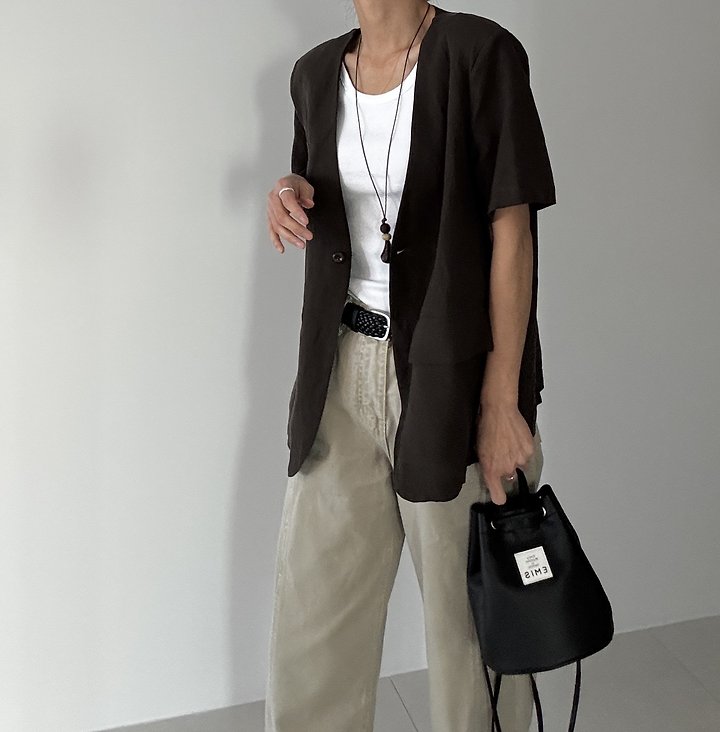 Ripple - Korean Women Fashion - #romanticstyle - Bijou Linen Jacket - 11
