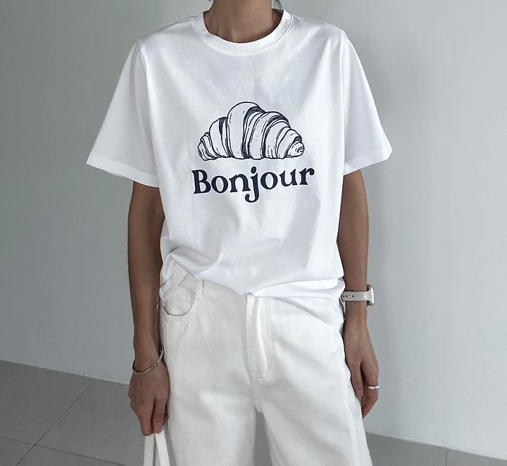 Ripple - Korean Women Fashion - #thatsdarling - Croissant Tee - 5
