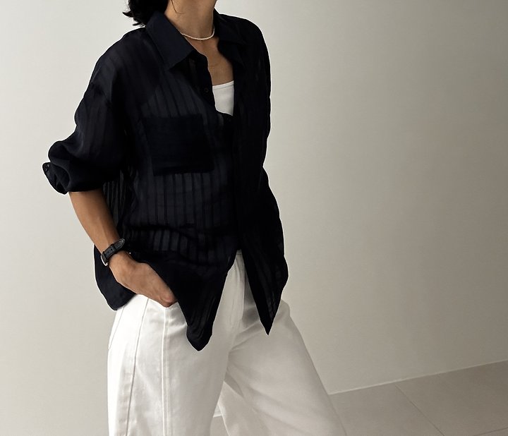 Ripple - Korean Women Fashion - #vintageinspired - Mush Button-Down Shirt - 8