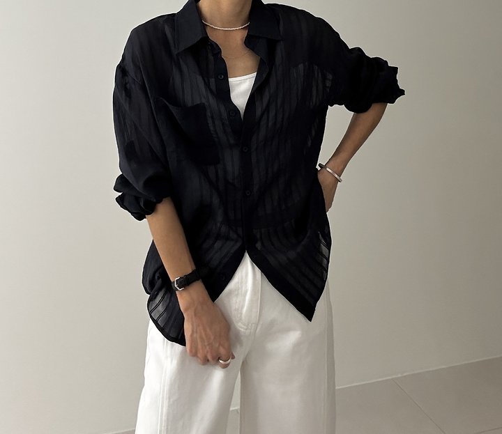 Ripple - Korean Women Fashion - #vintagekidsstyle - Mush Button-Down Shirt - 9