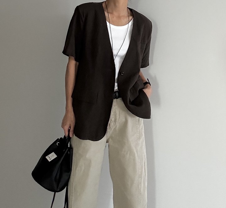 Ripple - Korean Women Fashion - #vintagekidsstyle - Bijou Linen Jacket - 8