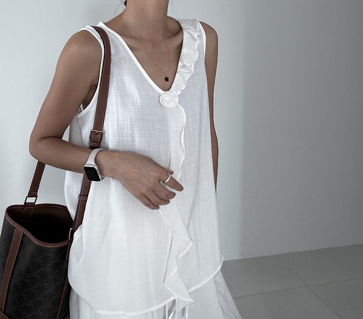 Ripple - Korean Women Fashion - #womensfashion - Linen-Look Vest - 9