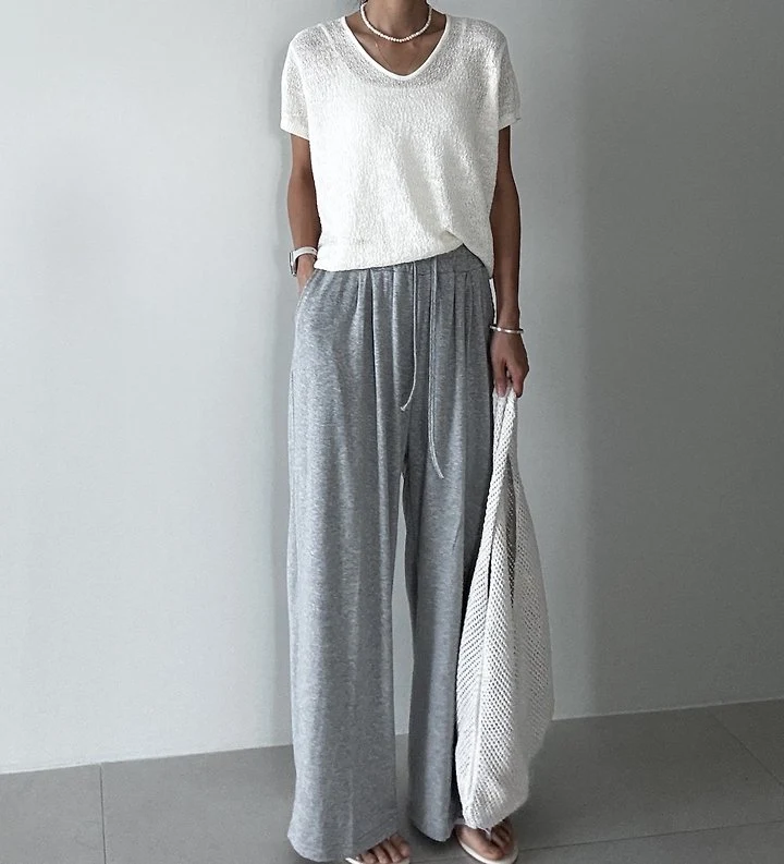 Ripple - Korean Women Fashion - #womensfashion - Flowy Wide-Leg Pants - 6