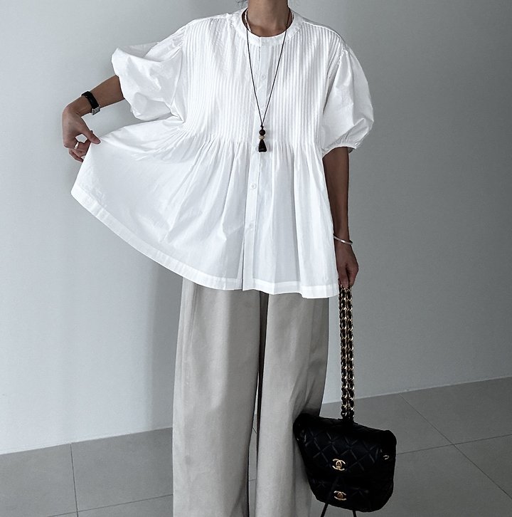Ripple - Korean Women Fashion - #womensfashion - Meari Pintuck Blouse - 2