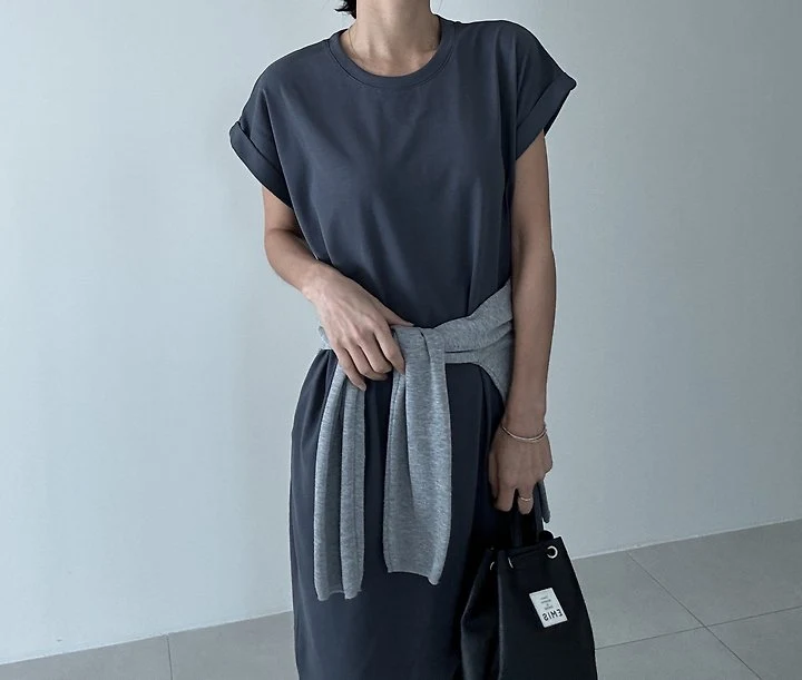 Ripple - Korean Women Fashion - #womensfashion - Roll-Up Shirt Dress - 5