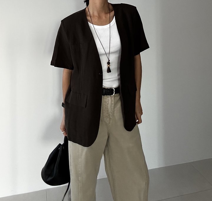 Ripple - Korean Women Fashion - #womensfashion - Bijou Linen Jacket - 2