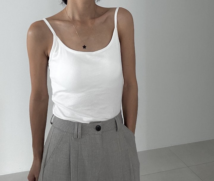 Ripple - Korean Women Fashion - #momslook - Line Sleeveless Top - 4