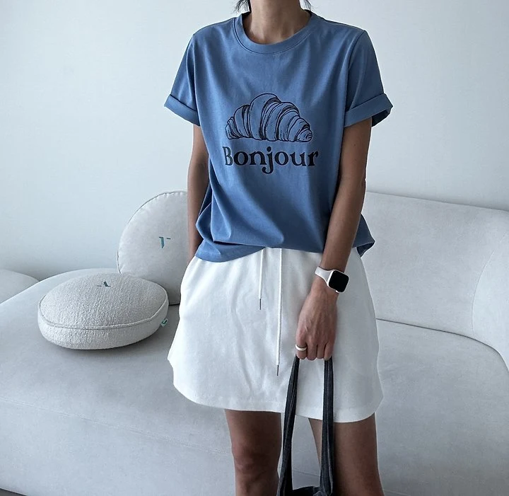 Ripple - Korean Women Fashion - #womensfashion - Croissant Tee - 8