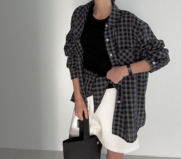 Ripple - Korean Women Fashion - #womensfashion - Modern Check Shirt - 7