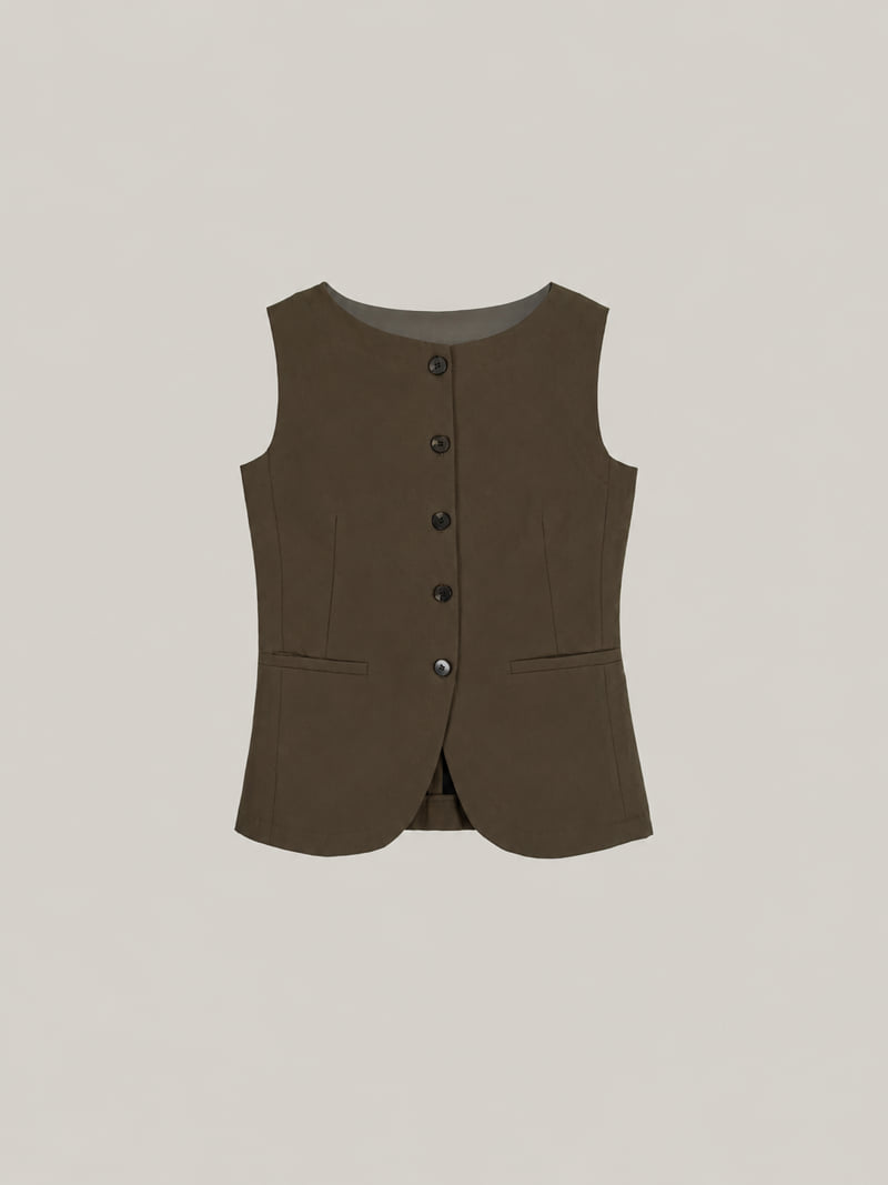 Roomk - Korean Women Fashion - #momslook - Boat Neck Vest - 8
