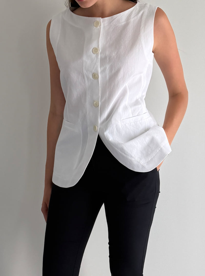 Roomk - Korean Women Fashion - #womensfashion - Boat Neck Vest - 5