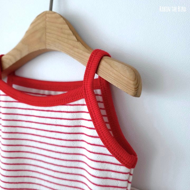 Saerobin - Korean Children Fashion - #kidsshorts - Striped Sleeveless Easywear - 10