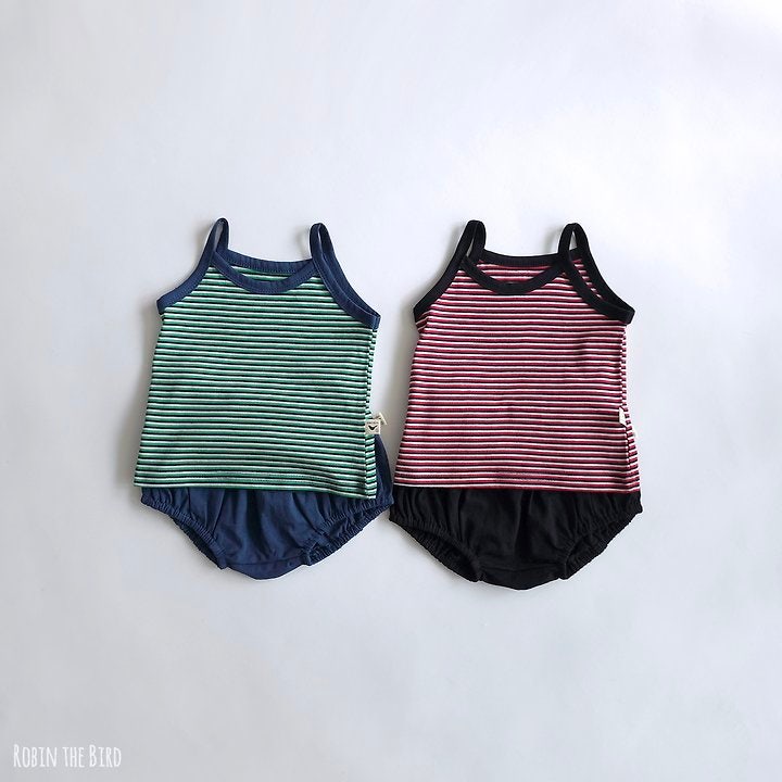 Saerobin - Korean Children Fashion - #littlefashionista - Strap Sleeveless Bloomer Set