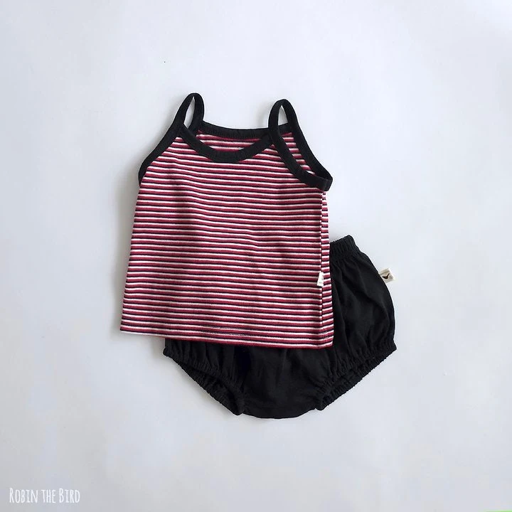 Saerobin - Korean Children Fashion - #minifashionista - Strap Sleeveless Bloomer Set - 3