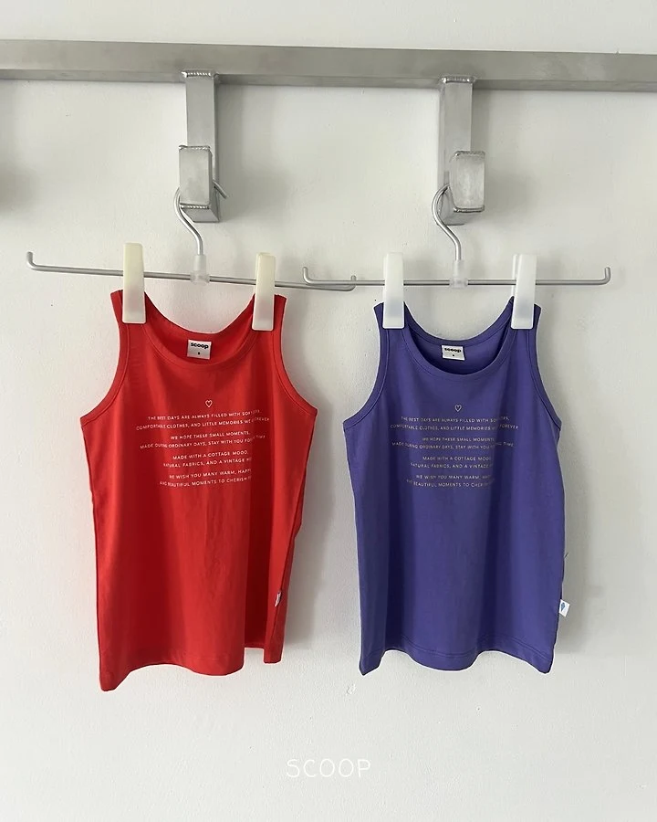 Scoop - Korean Children Fashion - #kidsstore - Lettering Tank Top