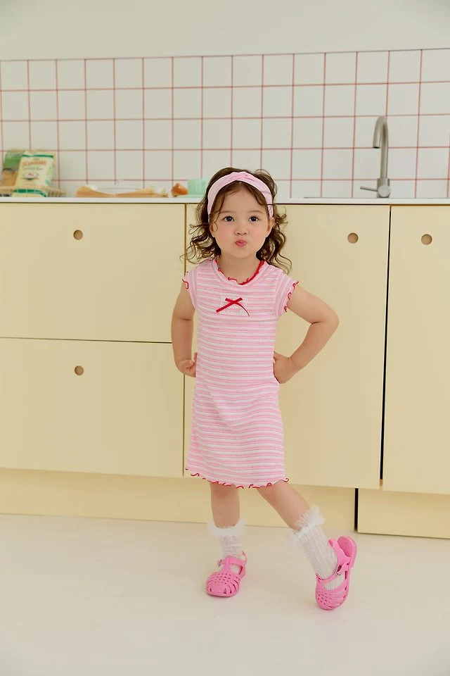 Sera - Korean Children Fashion - #Kfashion4kids - Stripe One-piece - 5