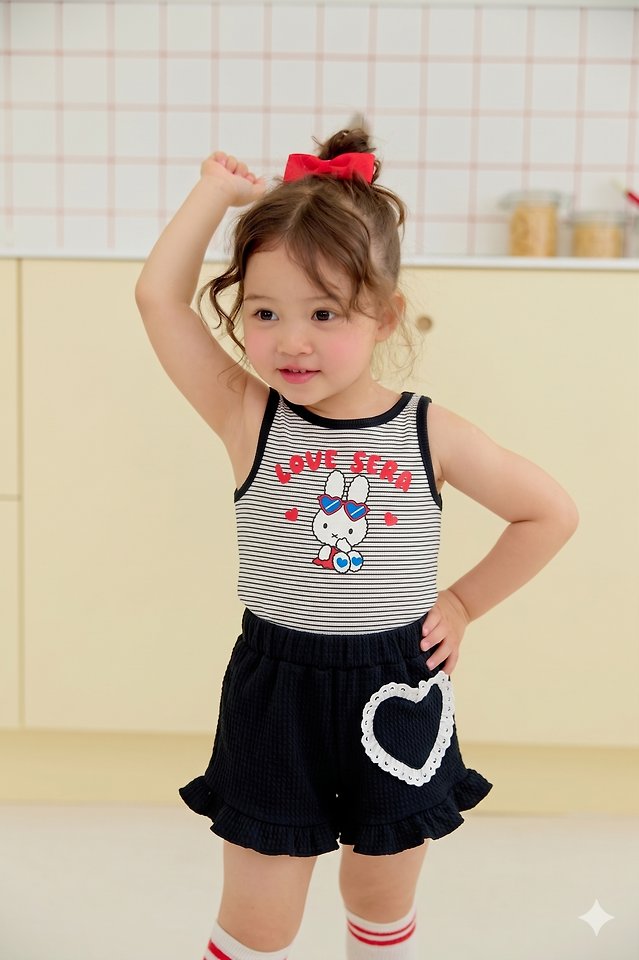 Sera - Korean Children Fashion - #littlefashionista - Love Stripe Sleeveless Top - 11