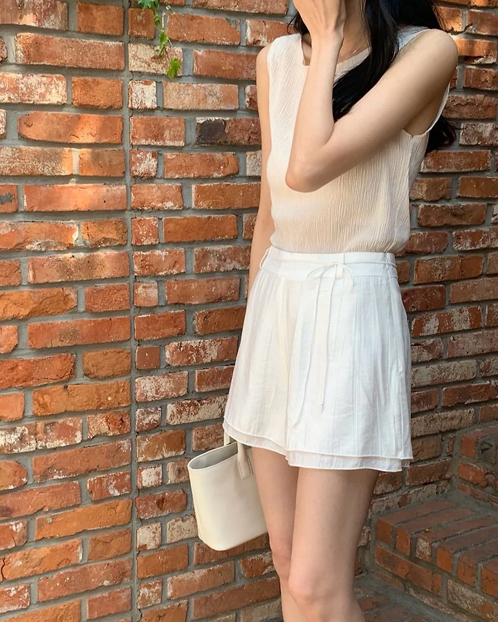 Something Else - Korean Women Fashion - #momslook - Haze Double-Layer Shorts - 11