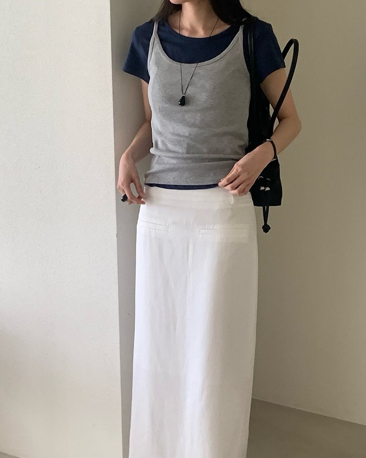 Something Else - Korean Women Fashion - #womensfashion - Beginning Round-Neck Short-Sleeve Tee - 4
