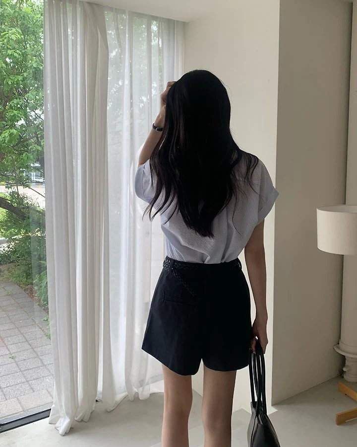 Something Else - Korean Women Fashion - #momslook - Daisy Roll-Up Shirt - 5