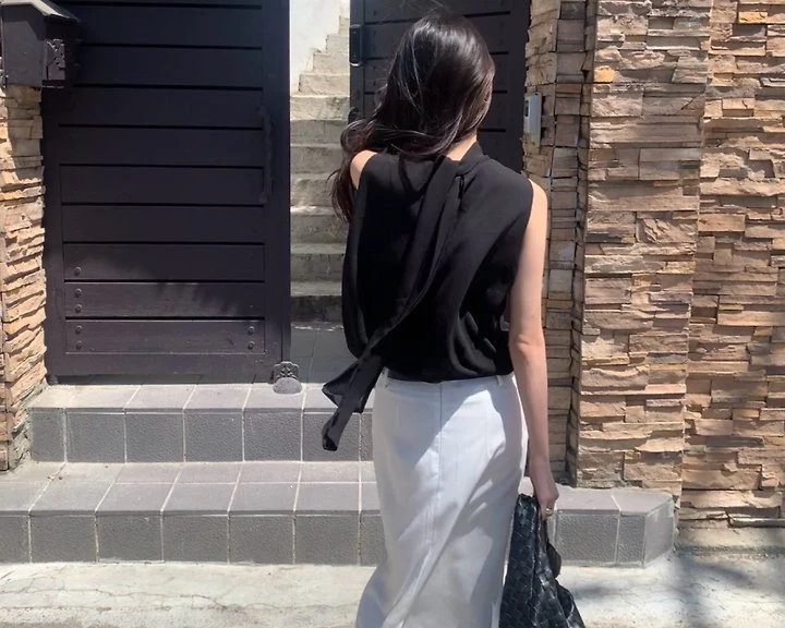 Something Else - Korean Women Fashion - #momslook - Robe Draped Wrap Blouse - 10