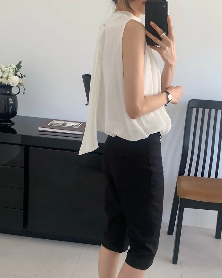 Something Else - Korean Women Fashion - #momslook - Robe Draped Wrap Blouse - 9