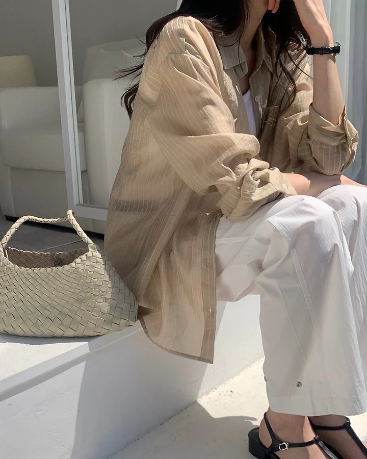 Something Else - Korean Women Fashion - #momslook - Summer Two-Pocket Shirt