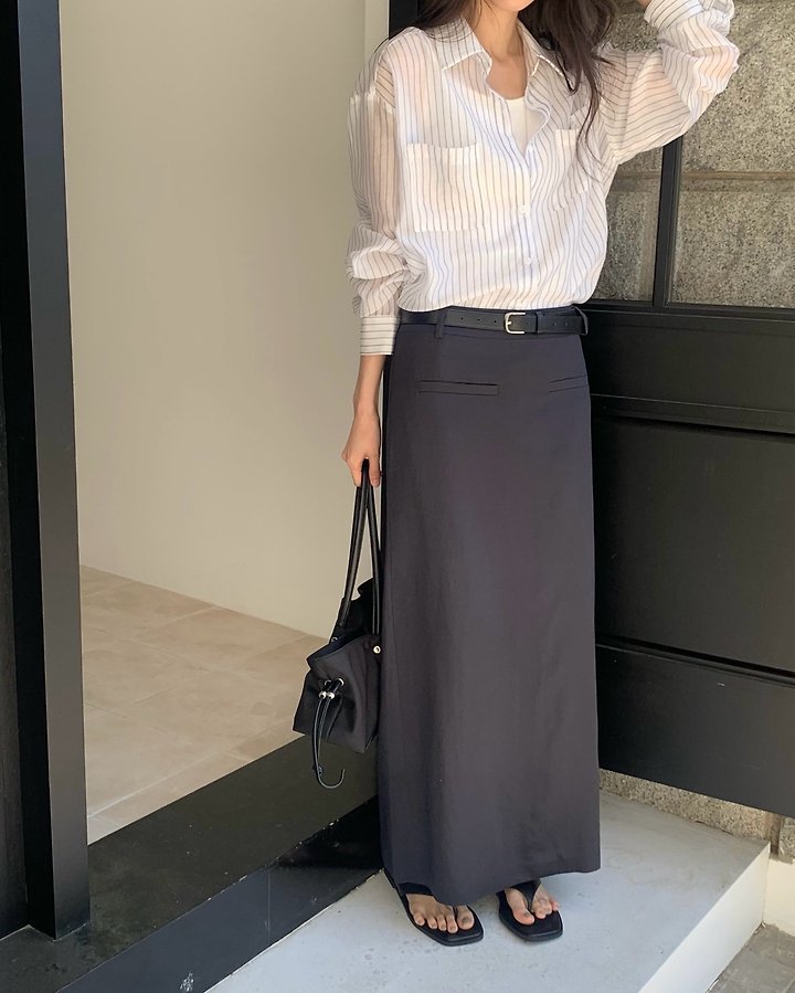 Something Else - Korean Women Fashion - #momslook - Rosie Satin Maxi Skirt - 6