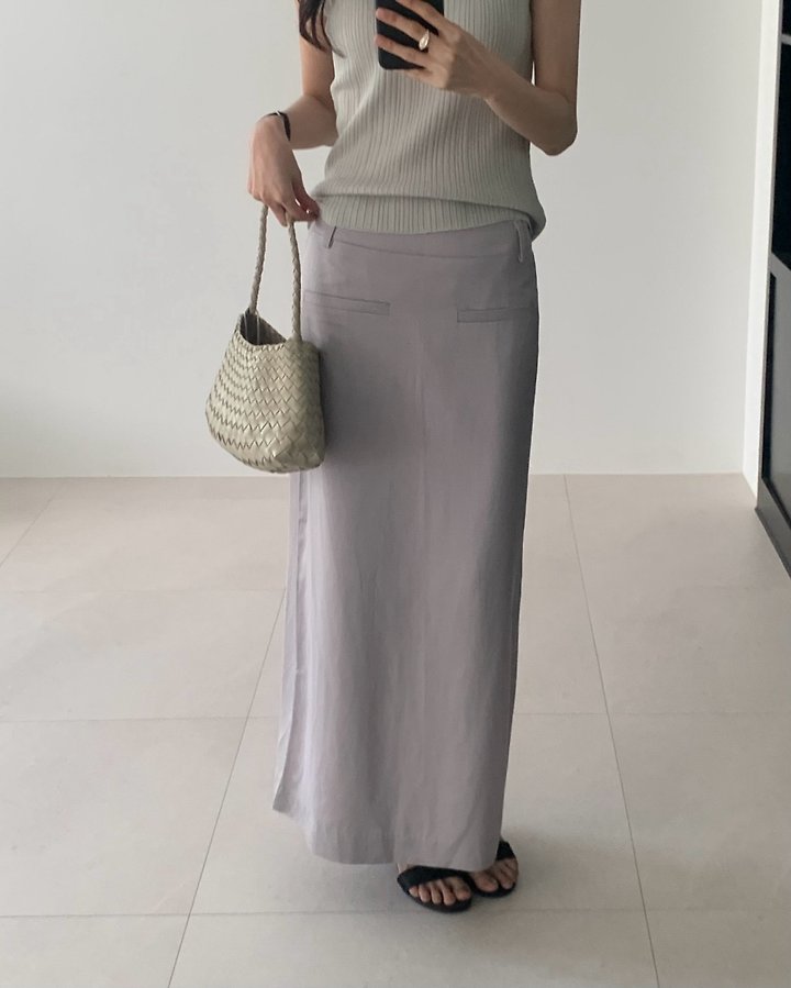 Something Else - Korean Women Fashion - #momslook - Rosie Satin Maxi Skirt - 8