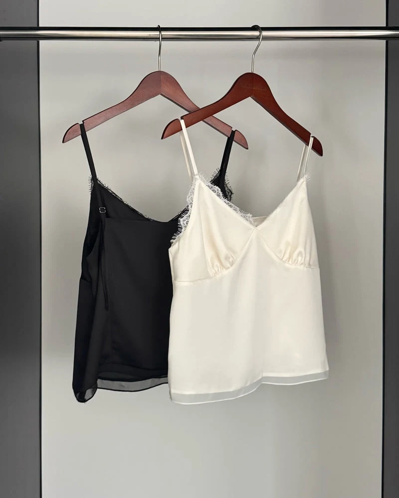 Something Else - Korean Women Fashion - #momslook - Mold Lace Sleeveless Blouse