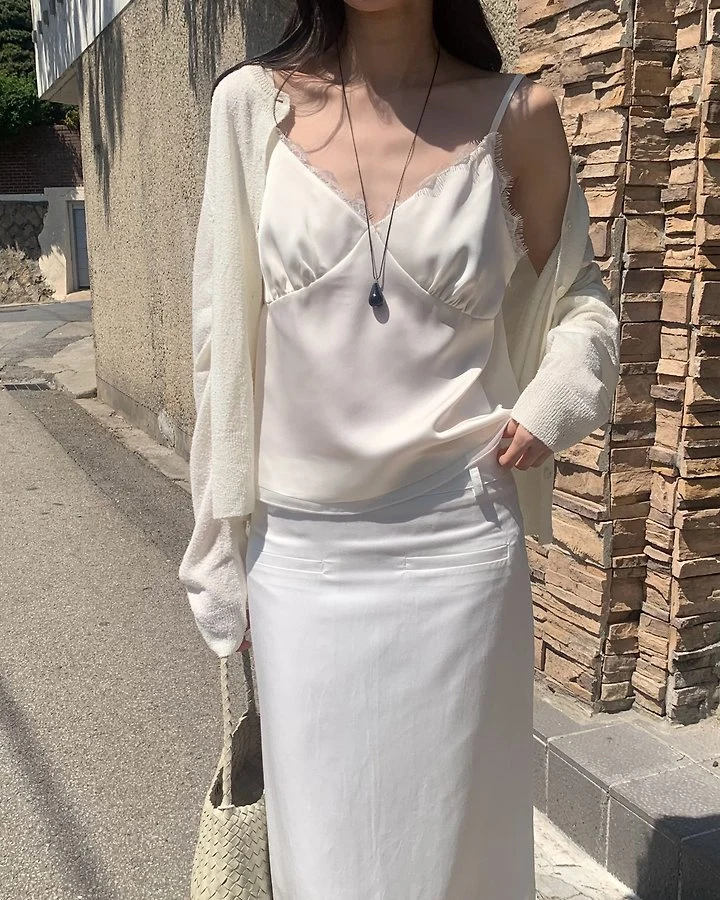 Something Else - Korean Women Fashion - #momslook - Mold Lace Sleeveless Blouse - 3