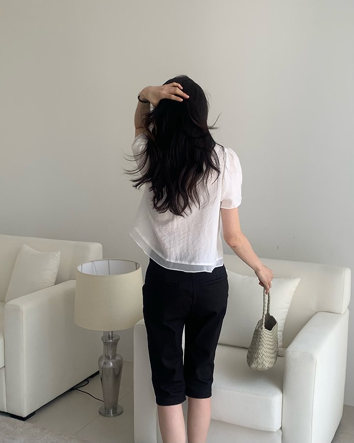 Something Else - Korean Women Fashion - #momslook - Mori Pintuck Frill Blouse - 4