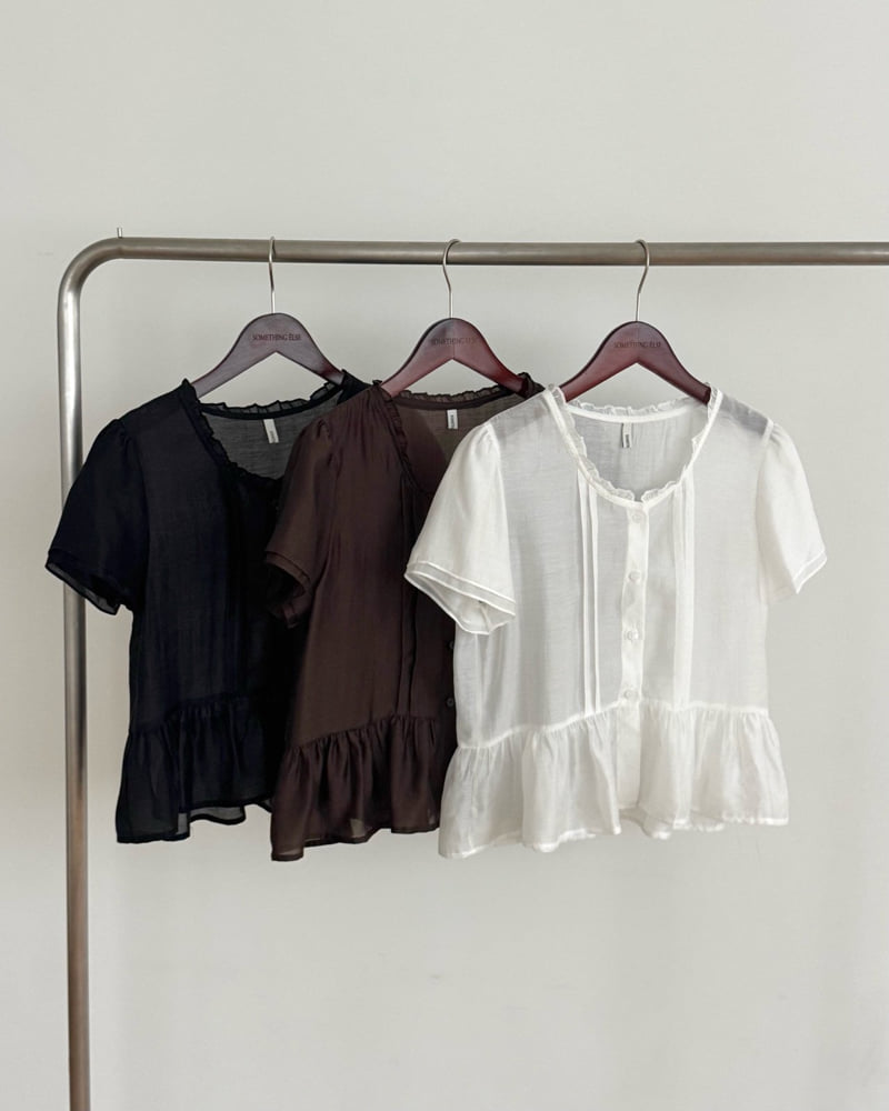 Something Else - Korean Women Fashion - #momslook - Sherbet Frill Pintuck Blouse