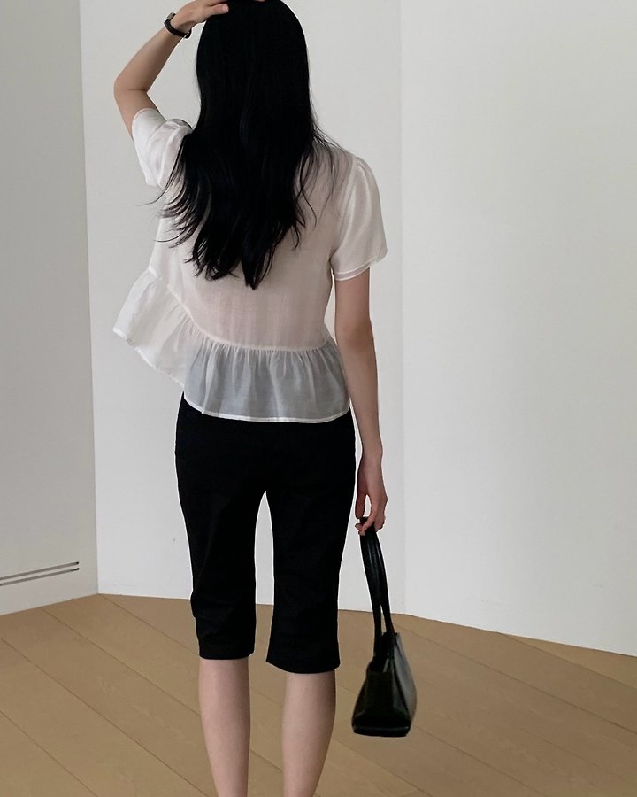 Something Else - Korean Women Fashion - #momslook - Sherbet Frill Pintuck Blouse - 11